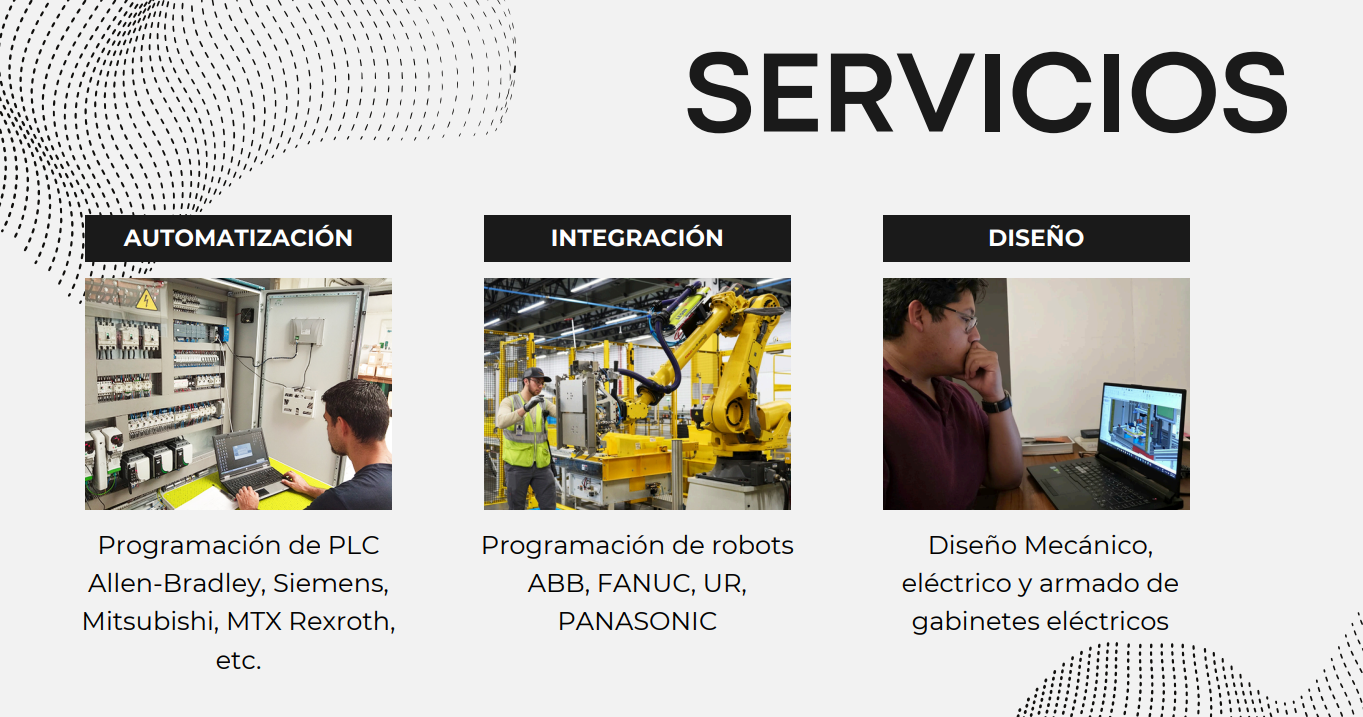 Automatización industrial, robótica y soporte de ingeniería PIM.