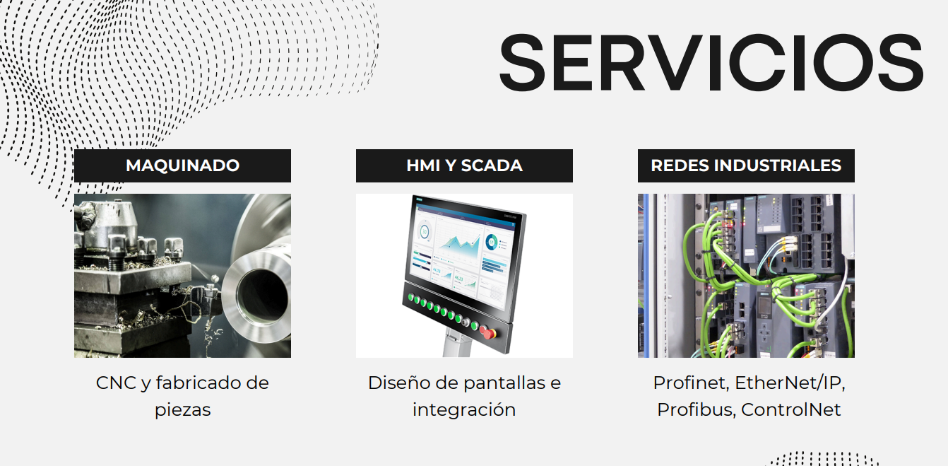 HMI SCADA, redes industriales y control para planta.